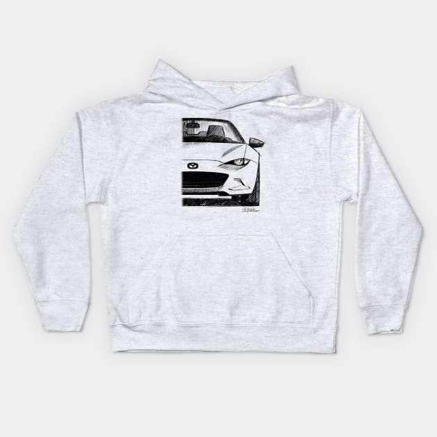 My drawing of the Japanese roadster car ND Kids Hoodie by jaagdesign